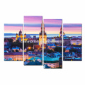 Estonia Tallinn City Scenery Canvas Wall Art/Europe Landscape Wall Picture/Night Cityscape Giclee Canvas